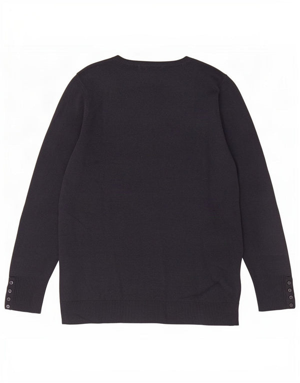 Marks & Spencer Damski sweter z dekoltem w kształcie litery V, UK 16, duży, granatowy