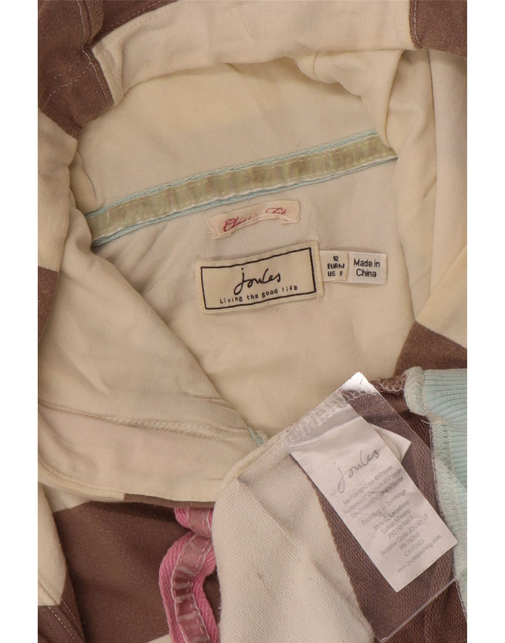 Damska bluza z kapturem JOULES Classic Fit UK 12 w średnie brązowe paski