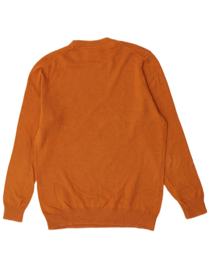 Męski sweter z okrągłym dekoltem Lyle & Scott, średniej wielkości pomarańczowa bawełna