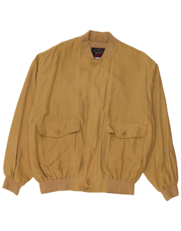 Męska kurtka bomber Paul & Shark UK 42 XL, żółty jedwab