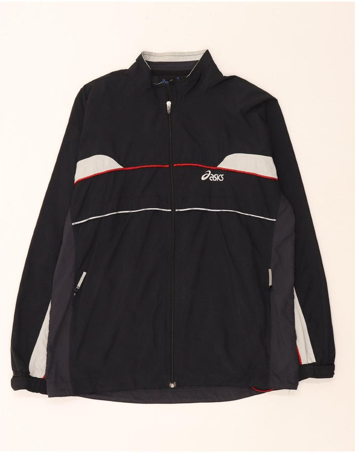 Męska kurtka dresowa Asics XL, czarna, z blokami kolorów, poliamid
