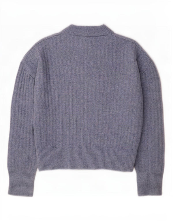 Zara Damski sweter typu Crop Oversized Cardigan UK 10 Mały Niebieski Akryl