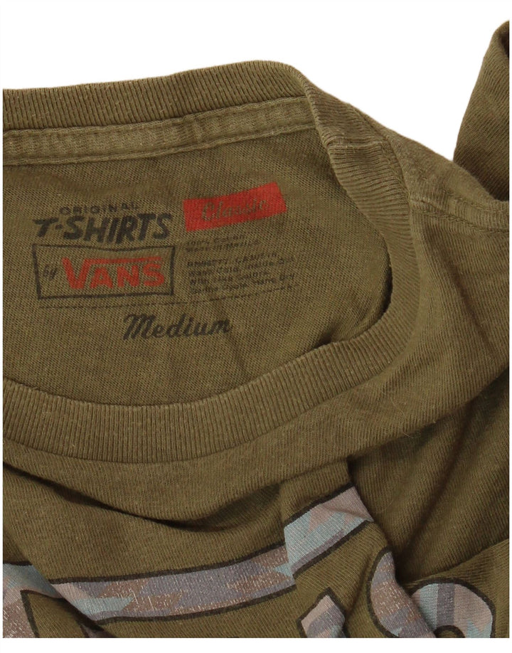 Męski T-shirt z klasyczną grafiką VANS, średni, bawełniany khaki