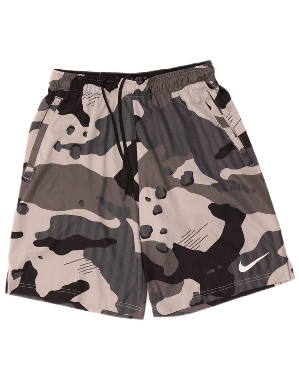 Męskie spodenki sportowe Nike Dri Fit, średnioszary, kamuflażowy poliester