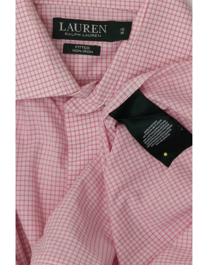 Męska dopasowana koszula Ralph Lauren rozmiar 15 38 Średnia różowa bawełniana kratka