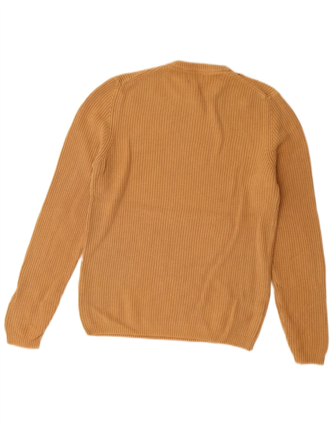 Męski sweter Zara z okrągłym dekoltem, średnio beżowy, bawełniany
