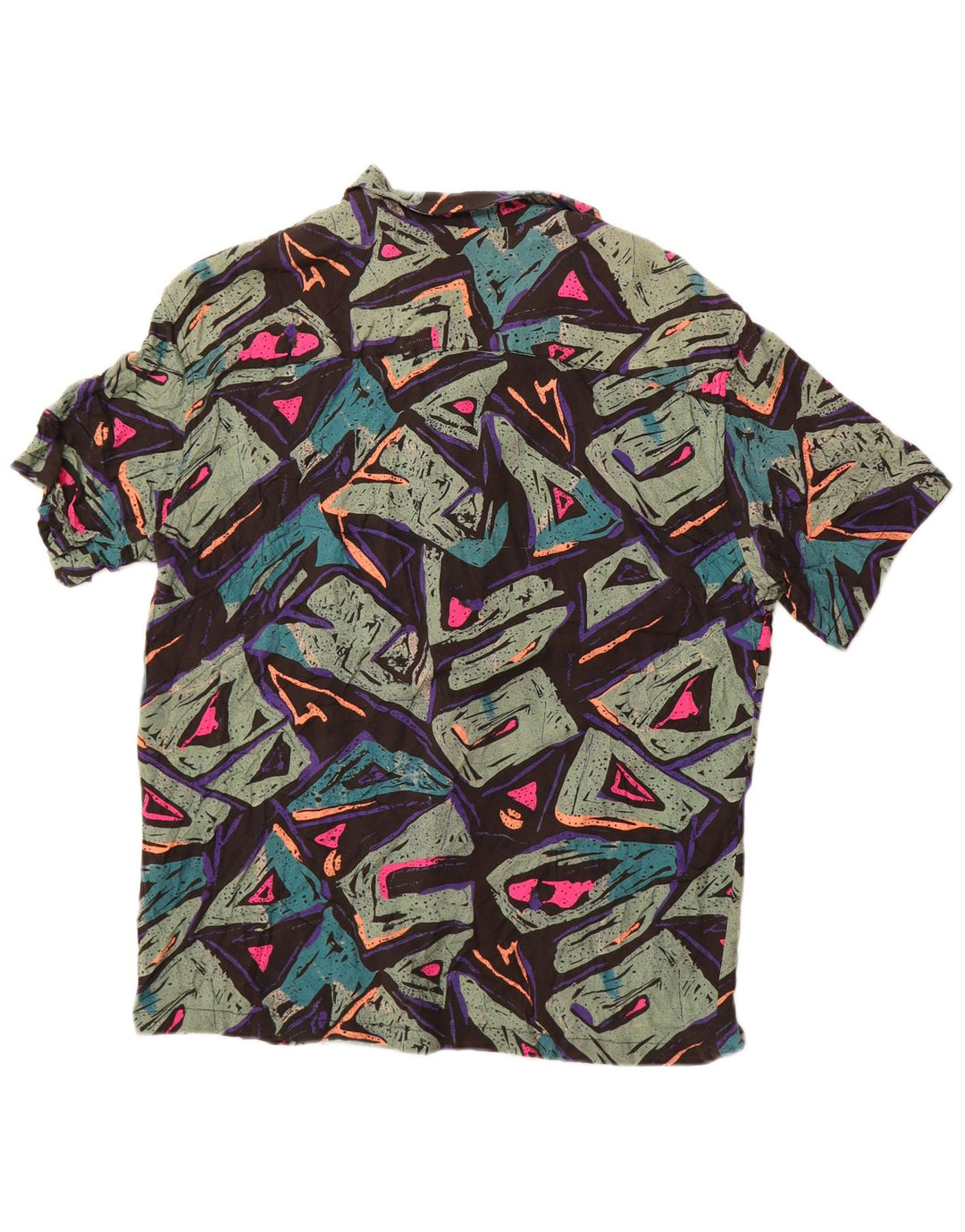 Męska koszula z krótkim rękawem Pull & Bear XL, wielobarwna, geometryczna wiskoza