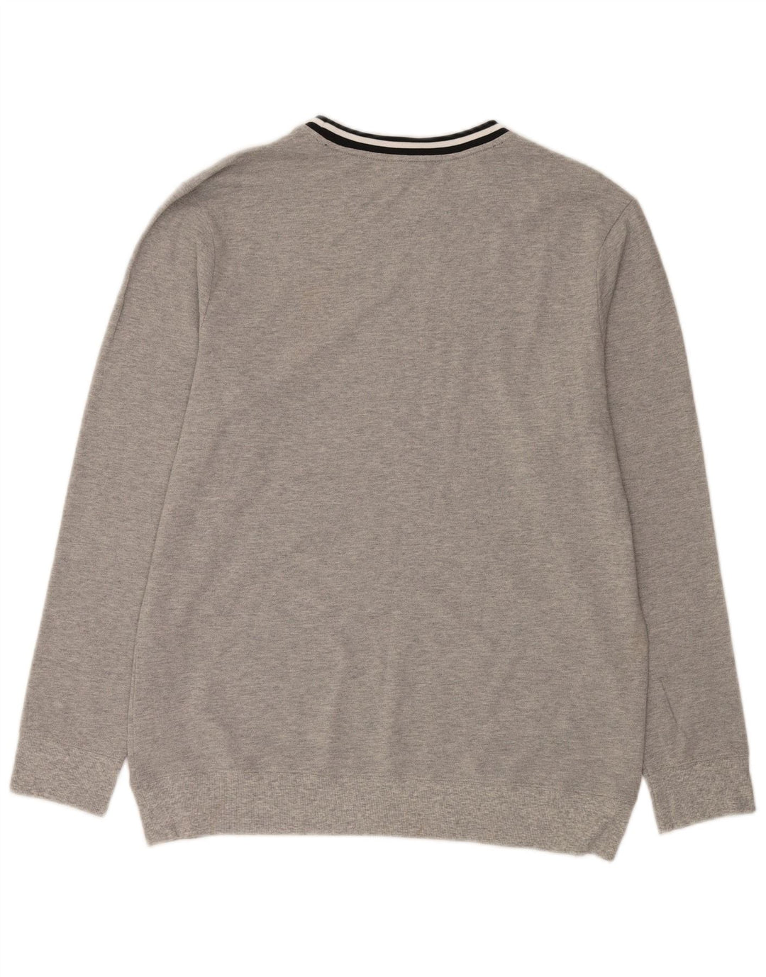 Męski sweter Calvin Klein z okrągłym dekoltem i dużymi szarymi paskami
