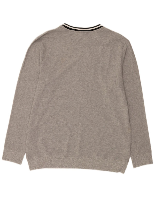Męski sweter Calvin Klein z okrągłym dekoltem i dużymi szarymi paskami