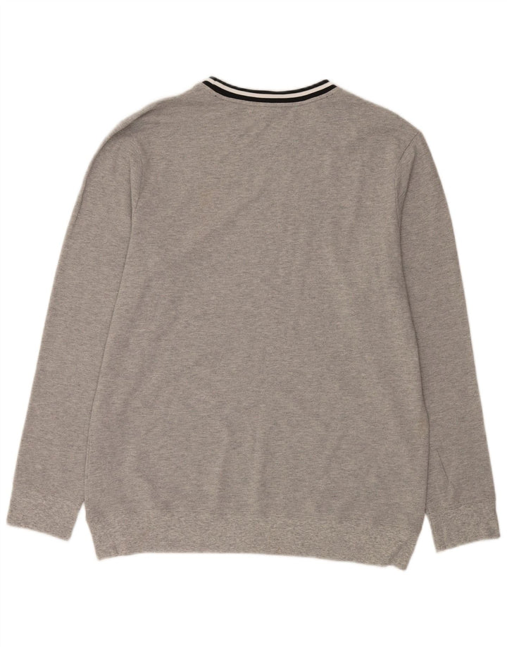 Męski sweter Calvin Klein z okrągłym dekoltem i dużymi szarymi paskami