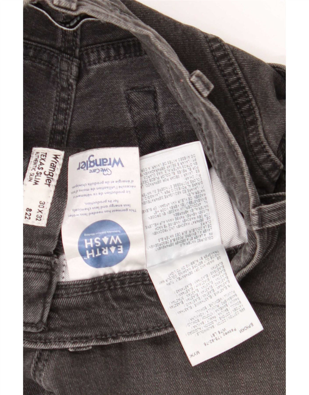 Męskie jeansy Wrangler Texas Slim W30 L32 Szara bawełna