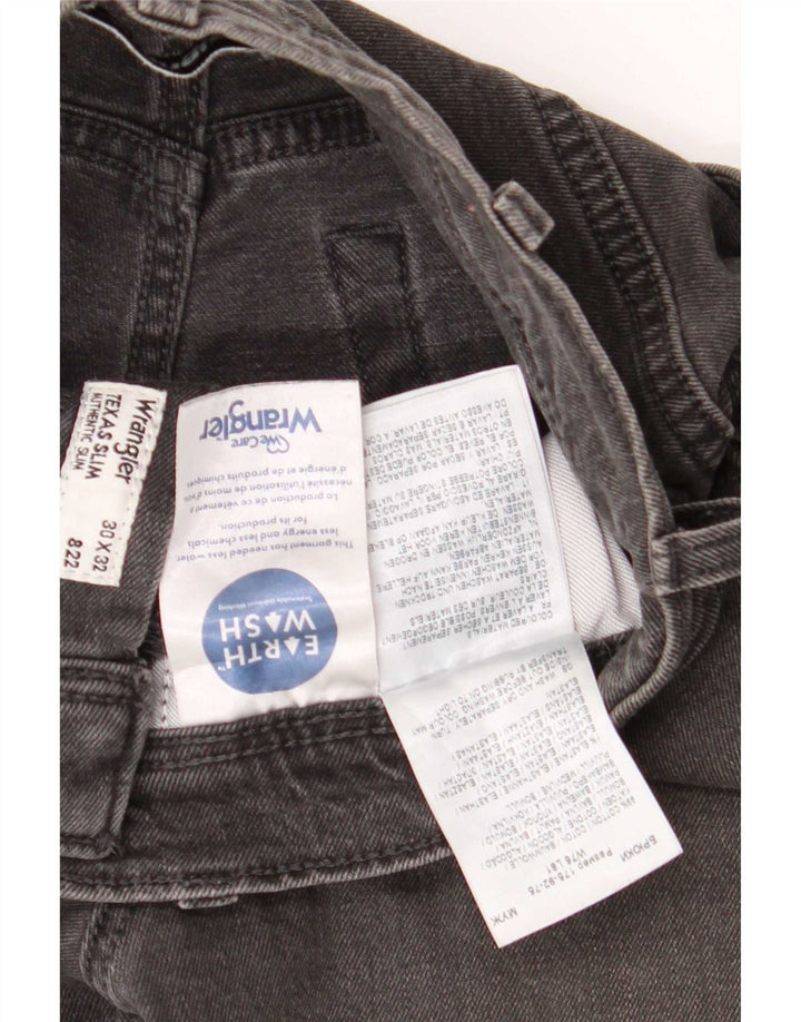 Męskie jeansy Wrangler Texas Slim W30 L32 Szara bawełna