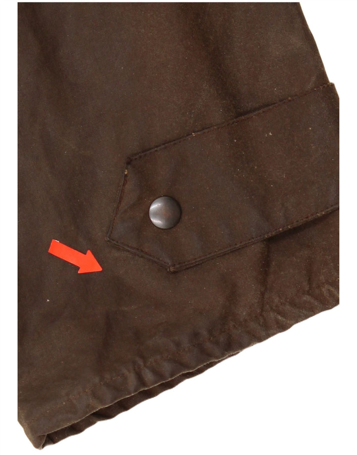 Vintage męski płaszcz z woskowanej bawełny UK 40, duży brązowy