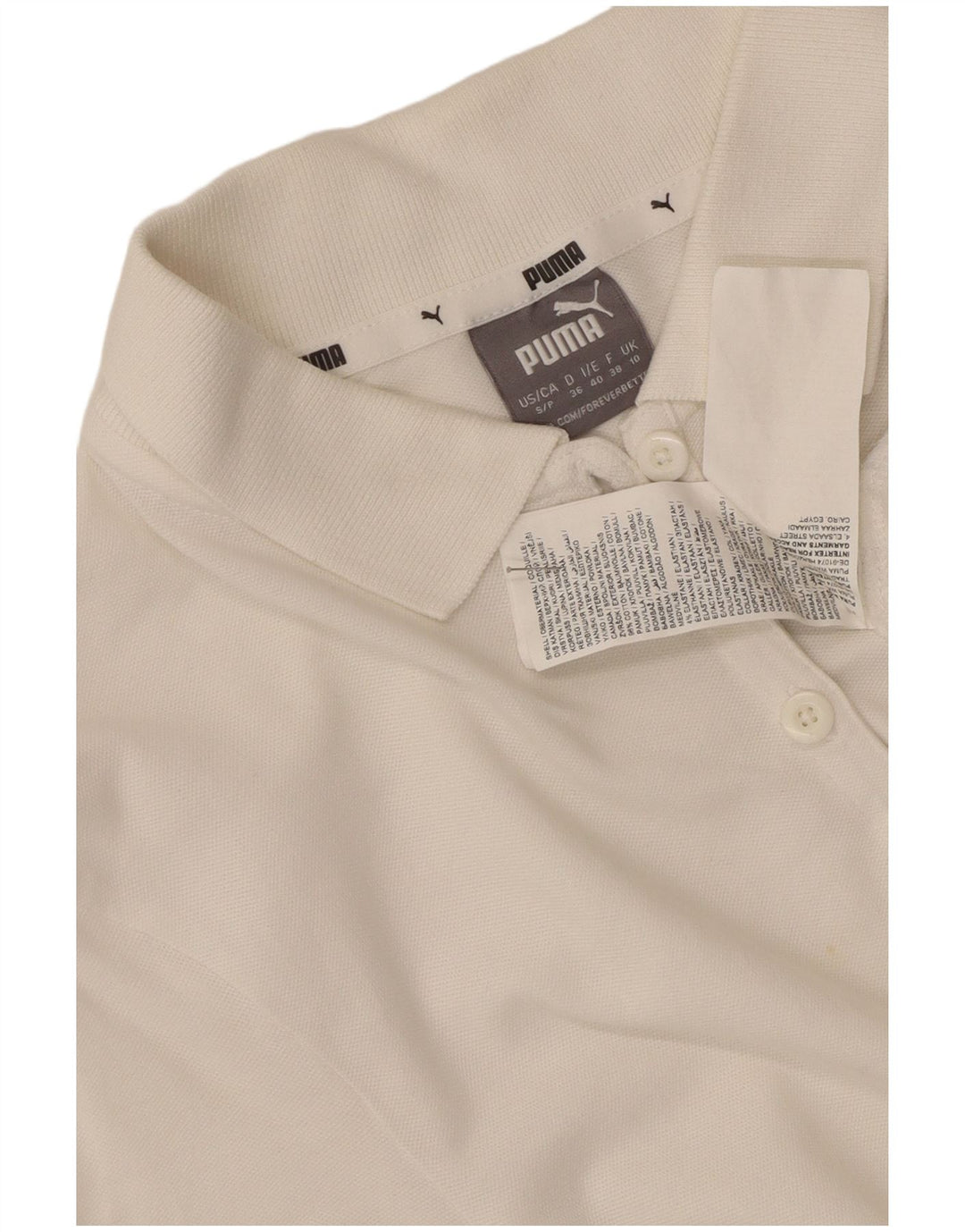 Damska koszulka polo Puma UK 10, mała, biała, bawełniana
