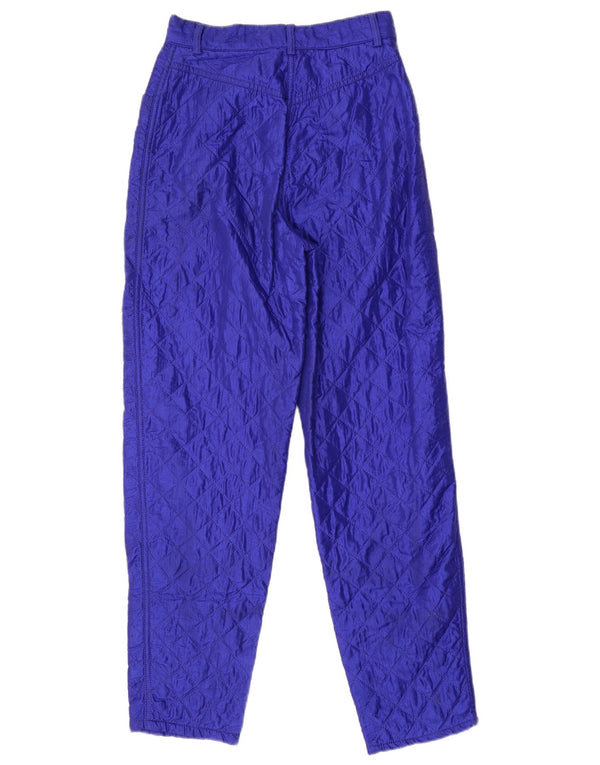 Damskie spodnie wiatrówkowe Benetton z wysokim stanem IT 42 Medium W24 L29 Niebieskie