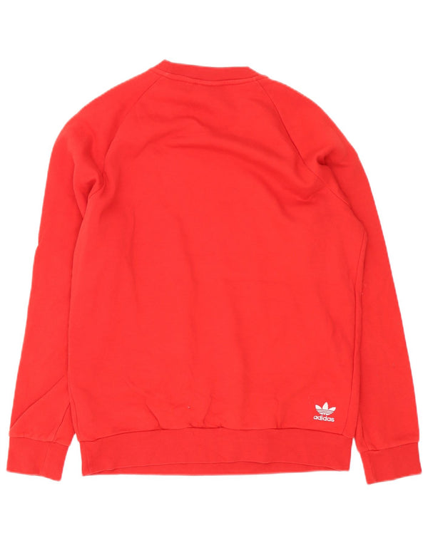 Adidas Męska bluza z grafiką, mała, czerwona bawełna