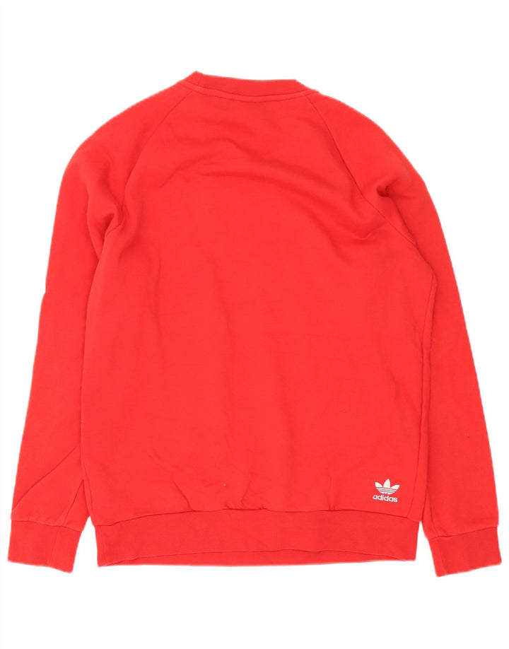 Adidas Męska bluza z grafiką, mała, czerwona bawełna