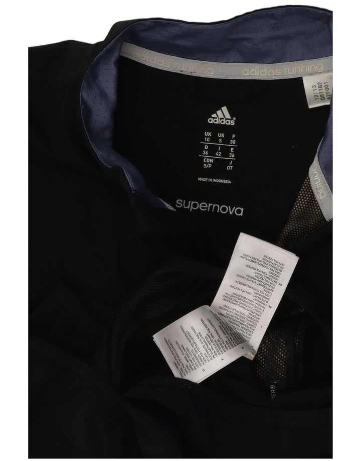 Damska kurtka dresowa do biegania ADIDAS UK 10, mała, czarna, poliester