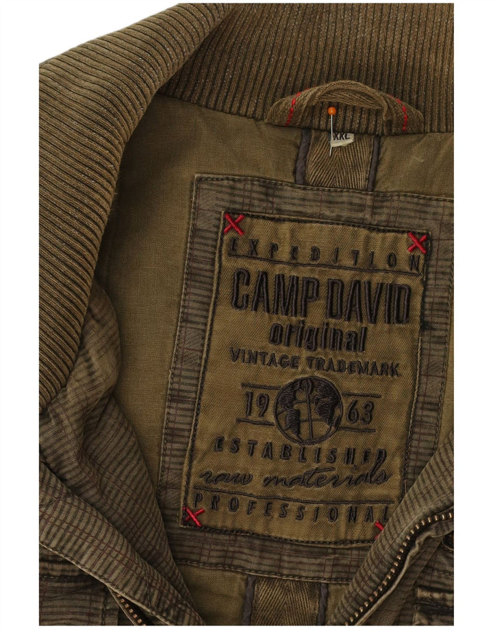 Męska kurtka bomberka CAMP DAVID UK 44 2XL Khaki w kratkę