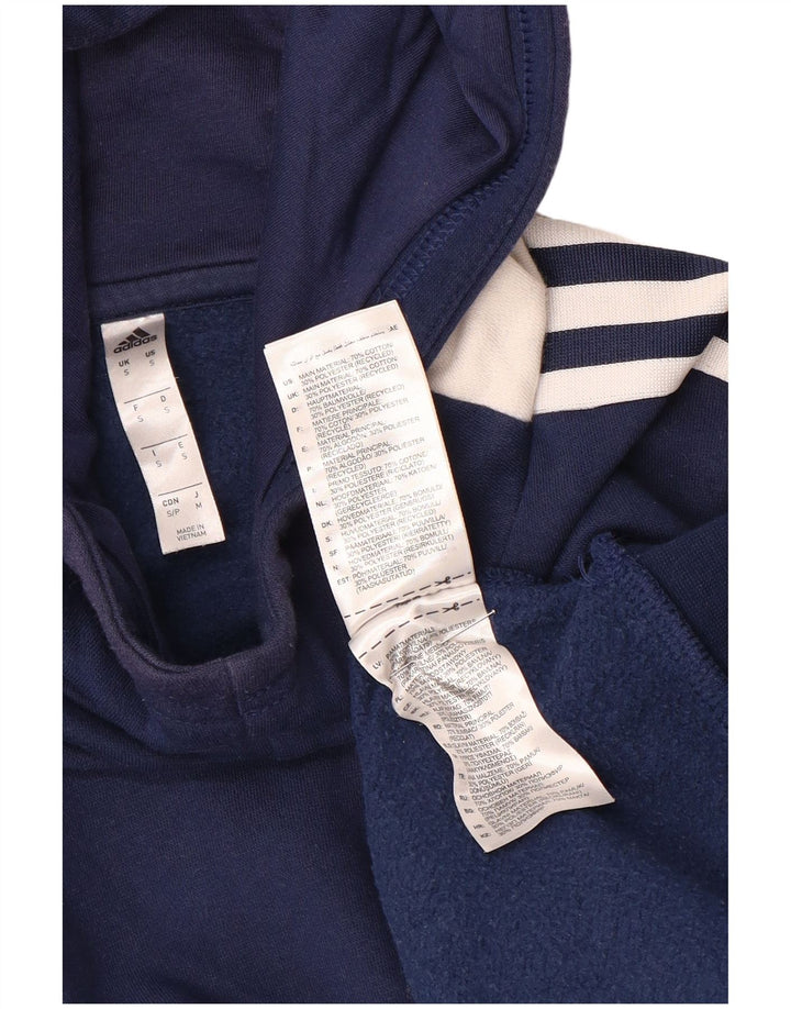 Adidas Męska bluza z kapturem, mała, granatowa, bawełniana