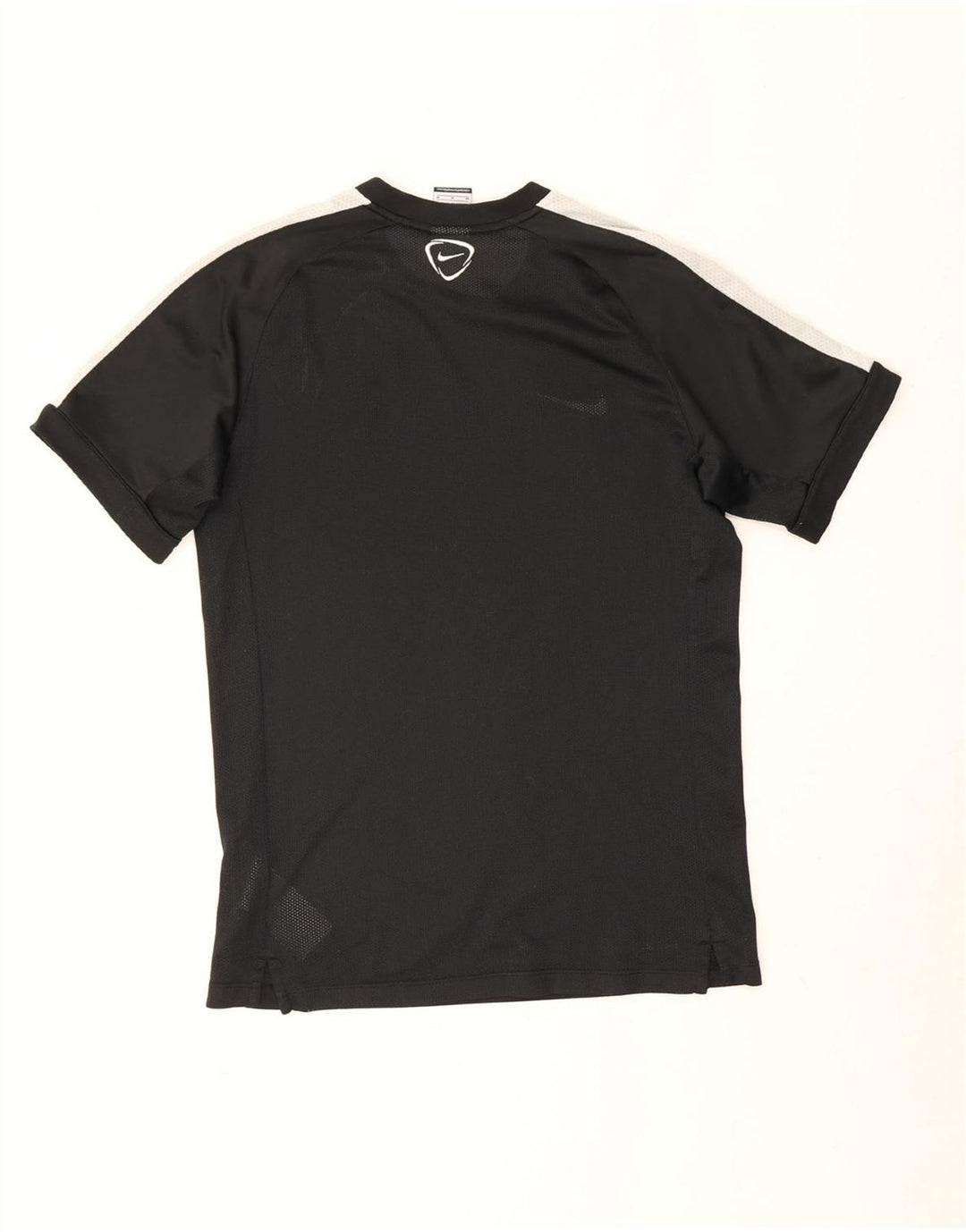 Męski T-shirt Nike Dri Fit z grafiką Top, średni czarny poliester z blokami kolorów