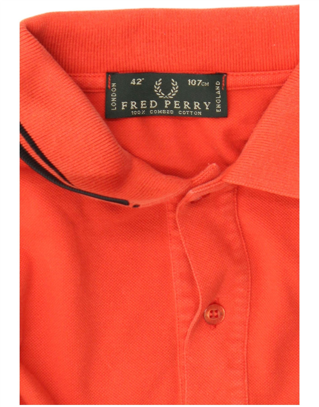 Męska koszulka polo z długim rękawem Fred Perry, średnia pomarańczowa bawełna