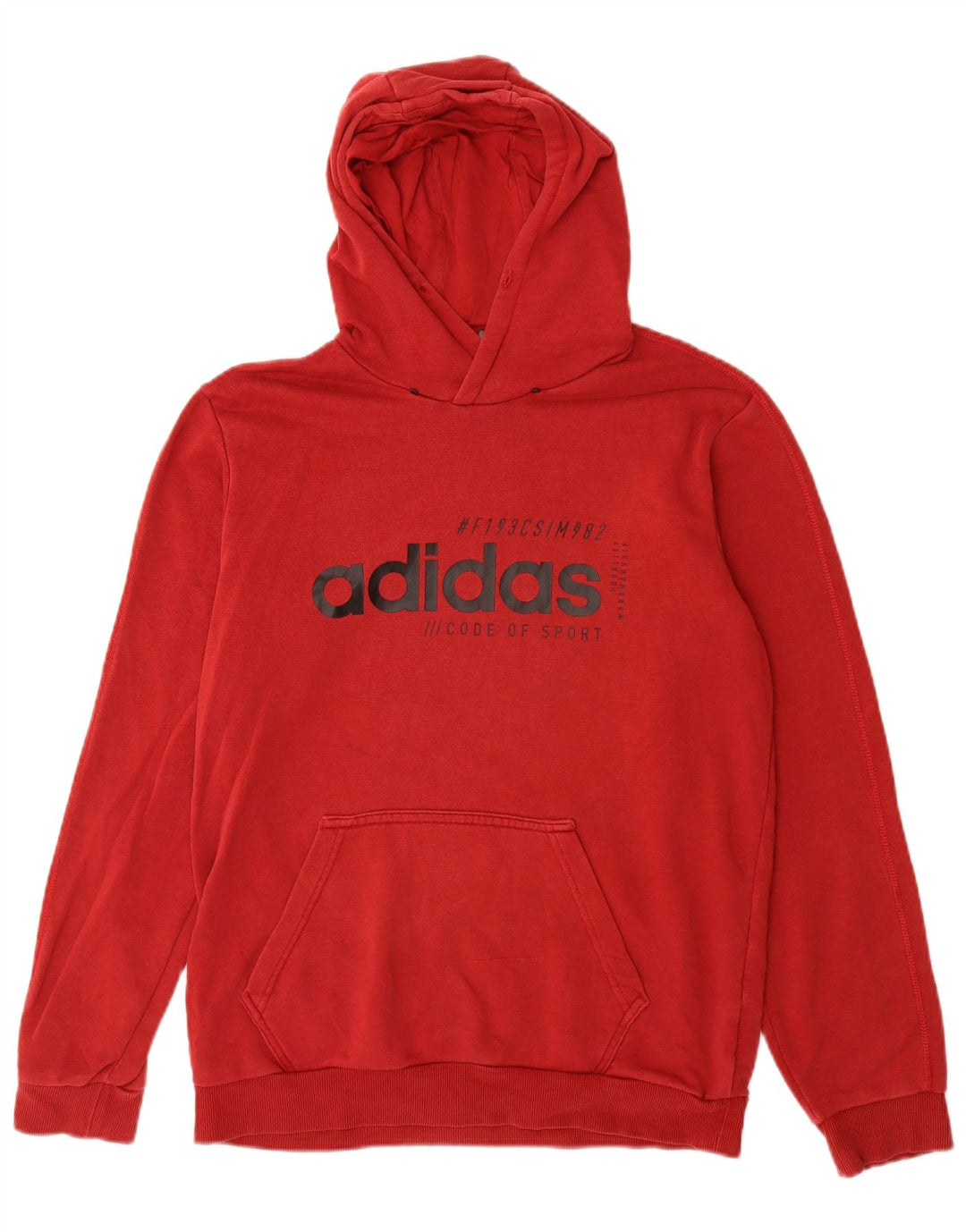 Męska bluza z kapturem Adidas Graphic, średnia czerwona, bawełniana
