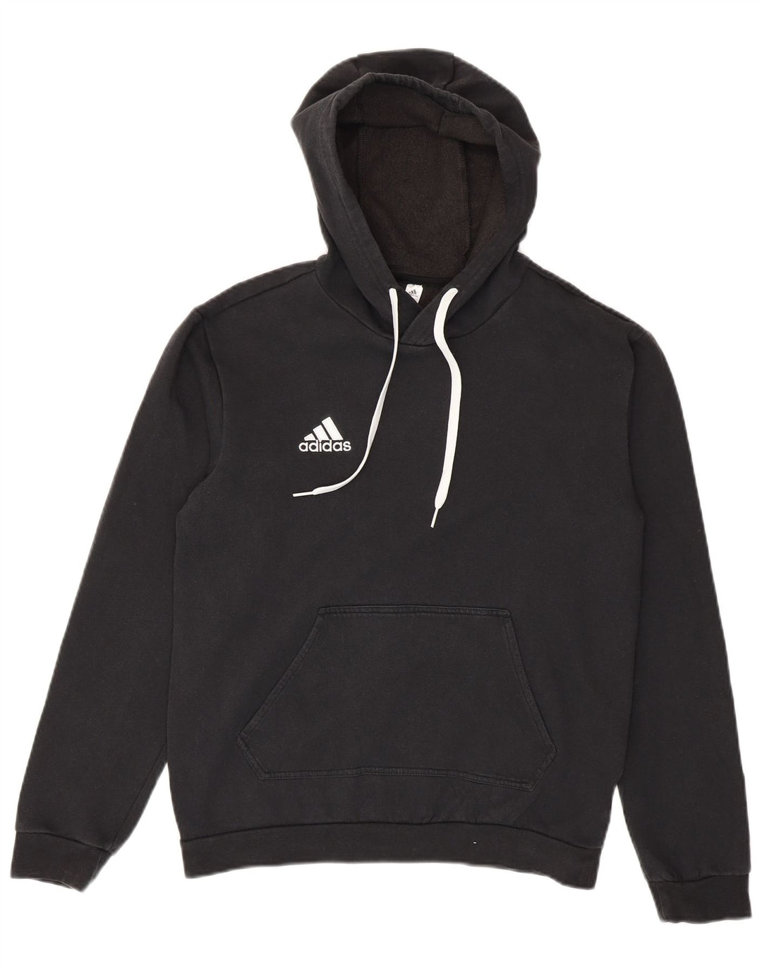 Adidas Męska bluza z kapturem, mała, czarna, bawełniana