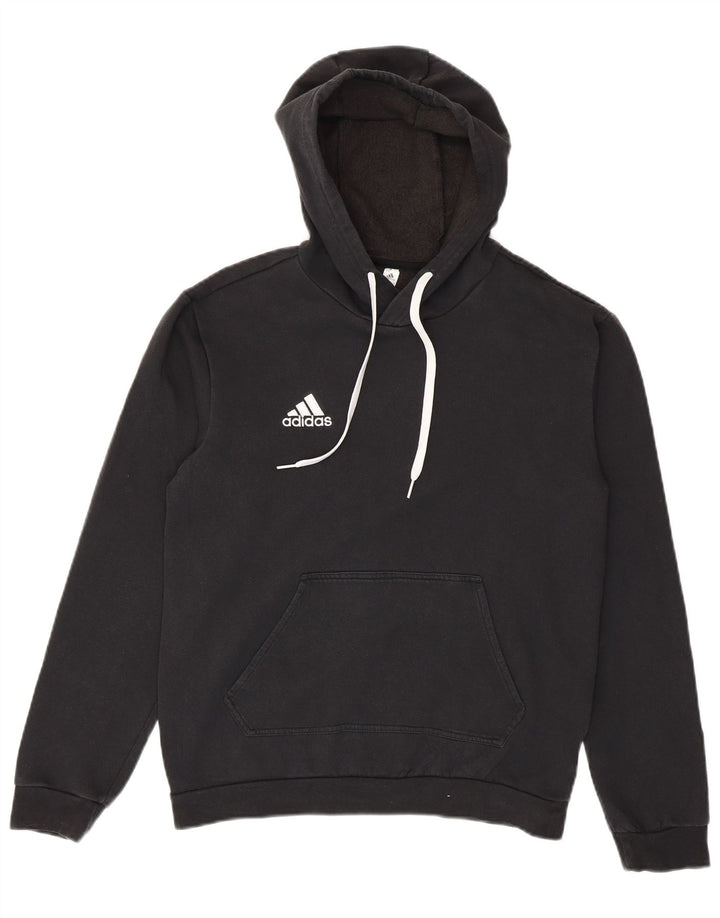Adidas Męska bluza z kapturem, mała, czarna, bawełniana