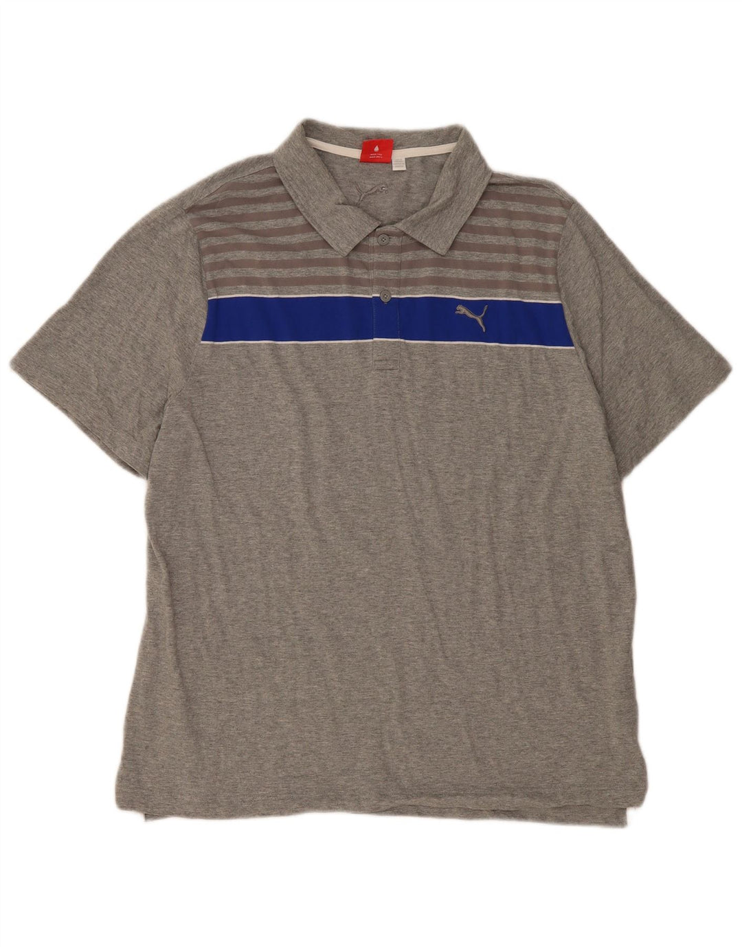 Męska koszulka polo PUMA XL, szara, z blokami kolorów