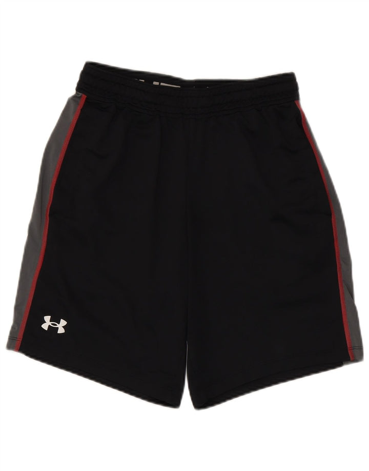 Męskie spodenki sportowe UNDER ARMOUR, małe, czarne, z poliestru w blokach kolorów