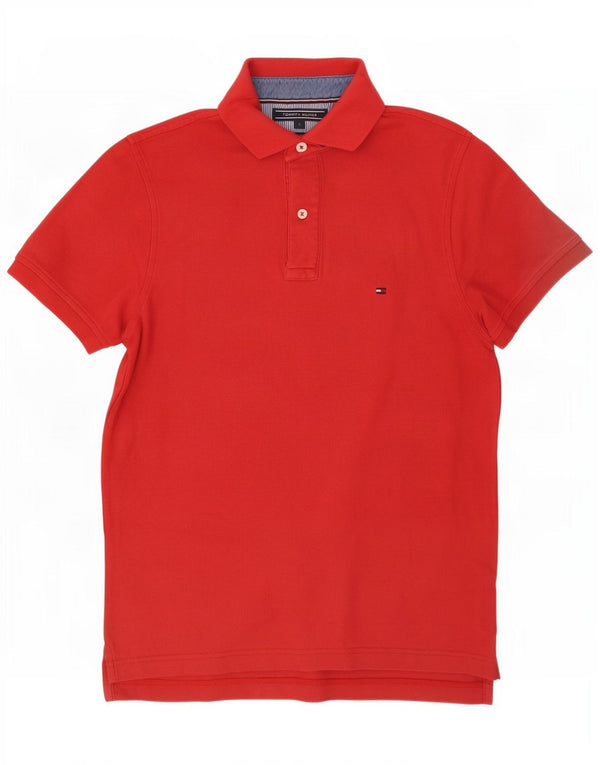 Tommy Hilfiger Mens Slim Fit Polo Shirt Small Red Cotton