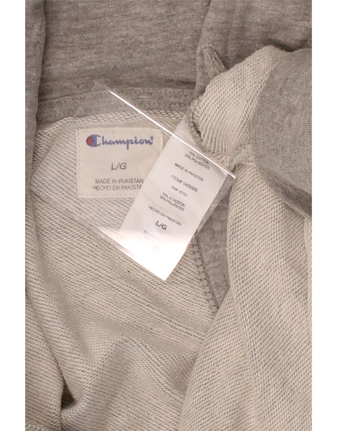 CHAMPION Mens Zip Hoodie Sweater Large Grey Cotton Vintage Champion and Second-Hand Champion from Messina Hembry 