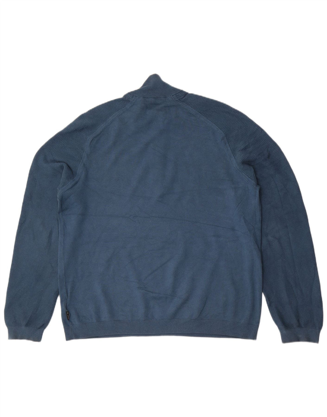 Męski sweter Ted Baker z zamkiem błyskawicznym, rozmiar 6 2XL, niebieska wiskoza