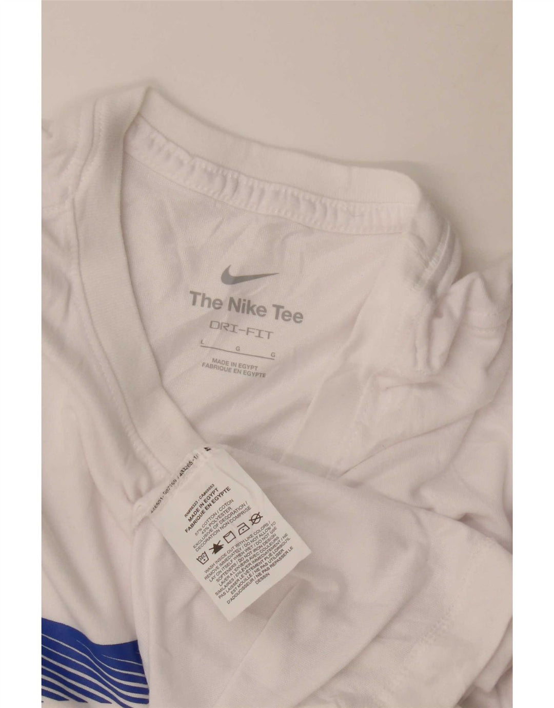 Męski T-shirt Nike Dri Fit z grafiką, duży, biały, bawełniany