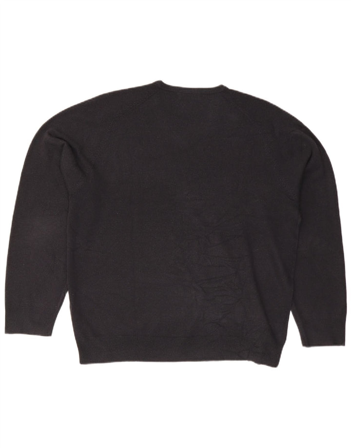 Męski sweter Marks & Spencer Blue Harbor z dekoltem w kształcie litery V, duży, granatowy