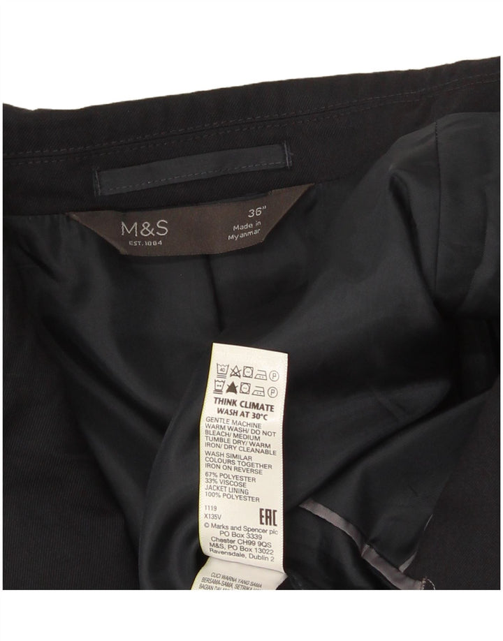 Marks & Spencer Męska marynarka zapinana na 2 guziki UK 36, mała, granatowa, poliester