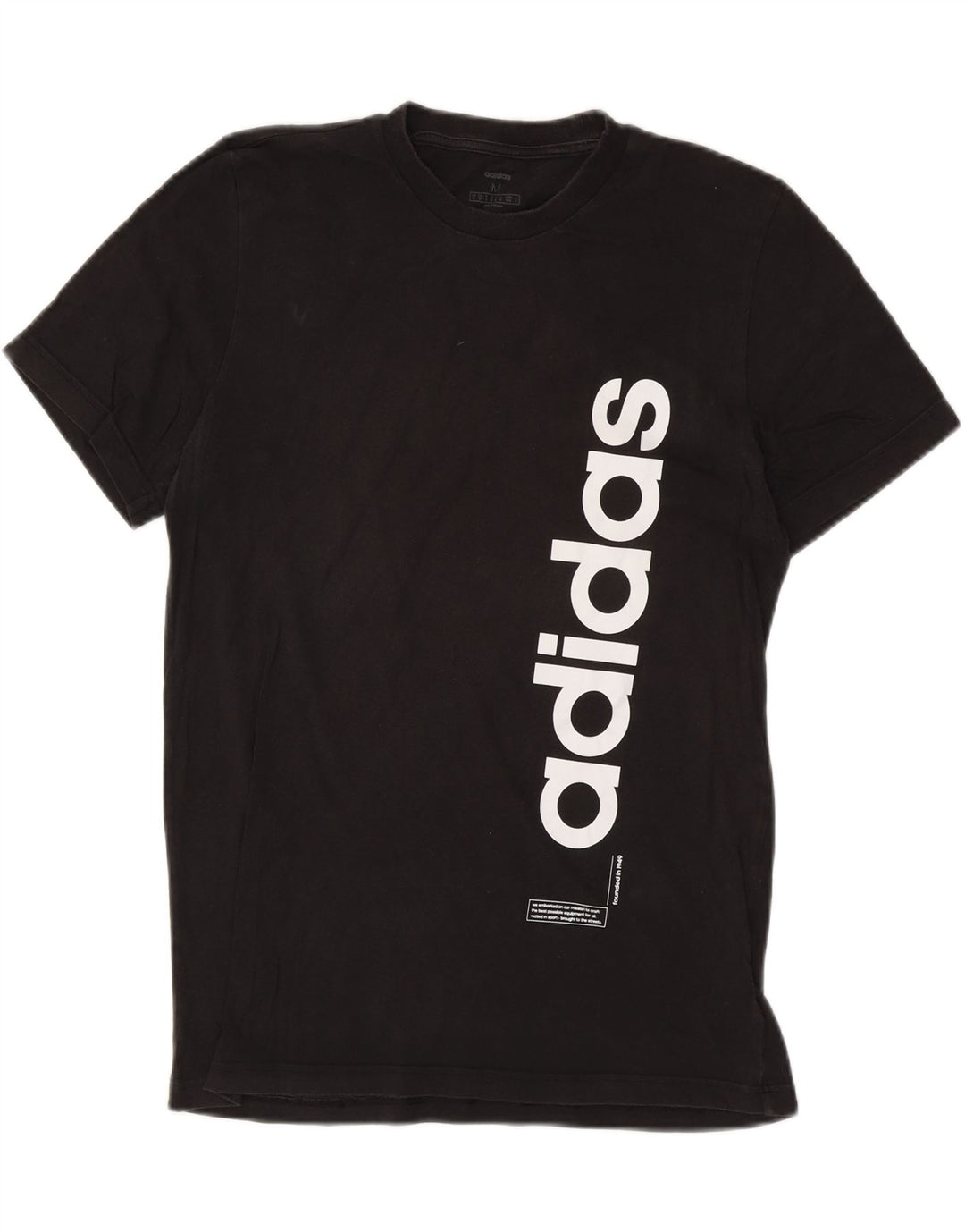 ADIDAS Mens Graphic T-Shirt Top Medium Black Cotton