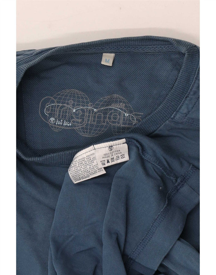 T-shirt męski Fat Face Top, średni niebieski, bawełniany