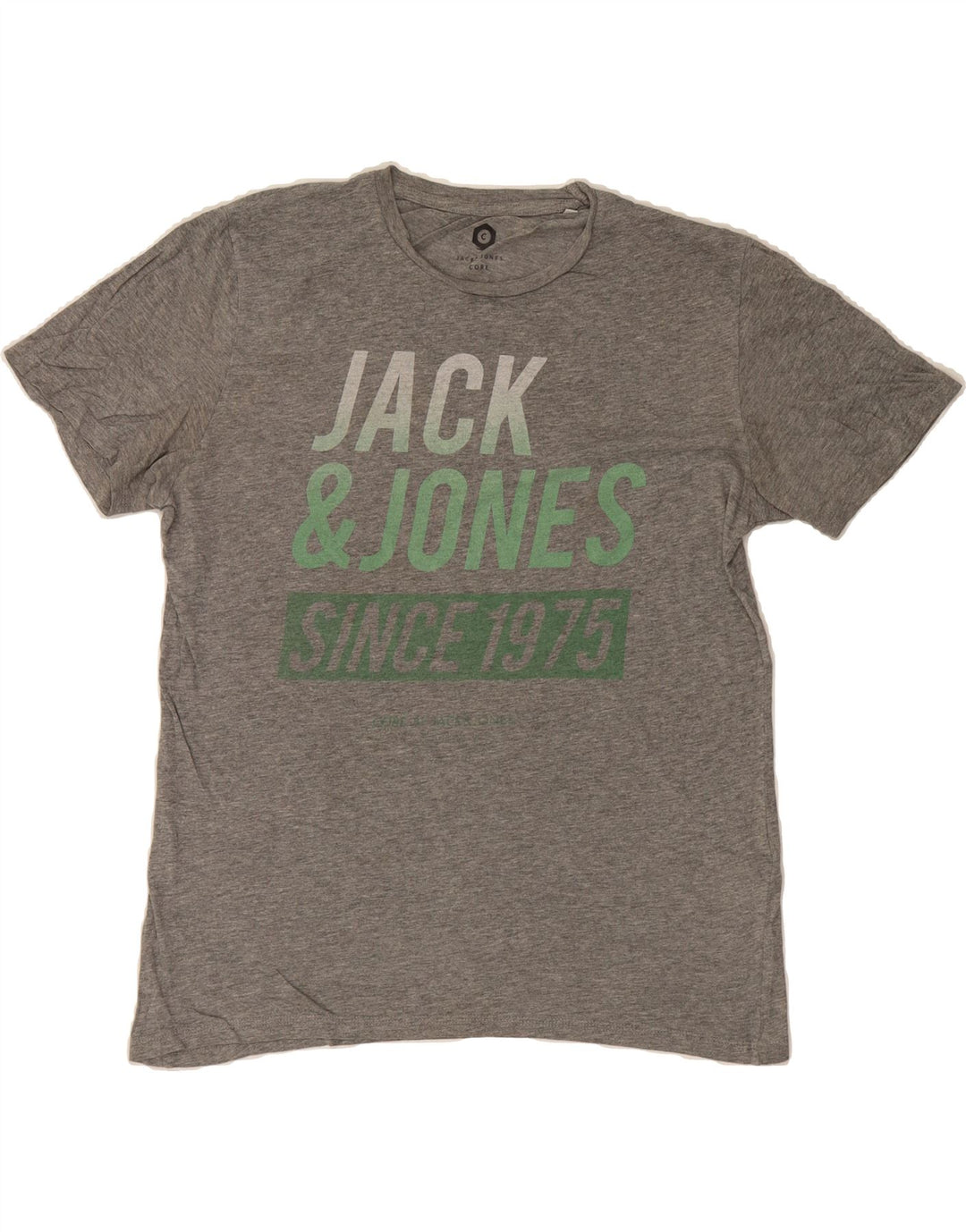 JACK & JONES Mens Graphic T-Shirt Top Large Grey Cotton Vintage Jack & Jones and Second-Hand Jack & Jones from Messina Hembry 