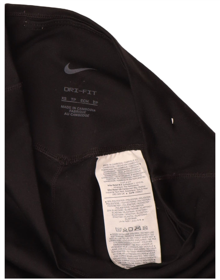 Damskie legginsy NIKE Dri Fit Capri UK 4 XS, czarny poliester