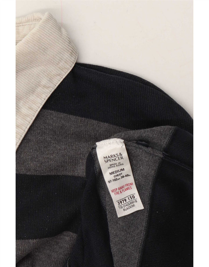 Męski sweter polo Marks & Spencer Blue Harbor, średni czarny