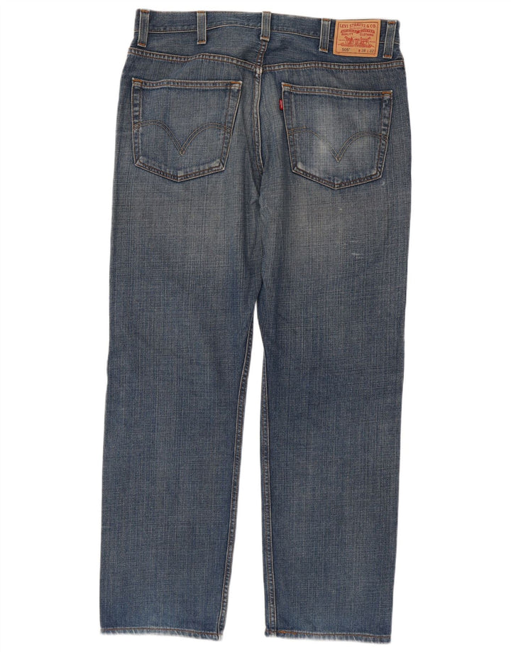 Męskie jeansy Levi's 505 o regularnym kroju W38 L32 Niebieska bawełna