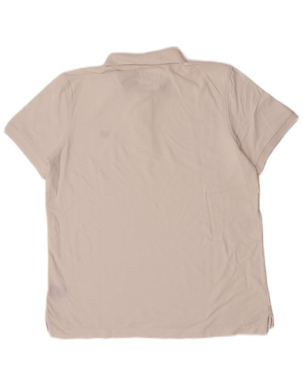Crew Clothing Męska koszulka polo, duża, biała, bawełniana