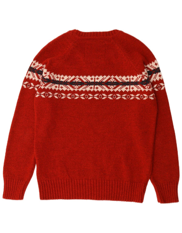 Męski sweter Superdry z dekoltem w łódkę XL, czerwony Fair Isle, akryl