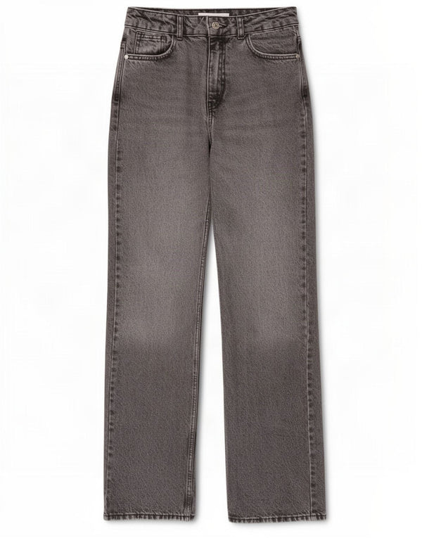 Damskie jeansy z wysokim stanem Zara EU 36 XS W26 L32 Szara bawełna