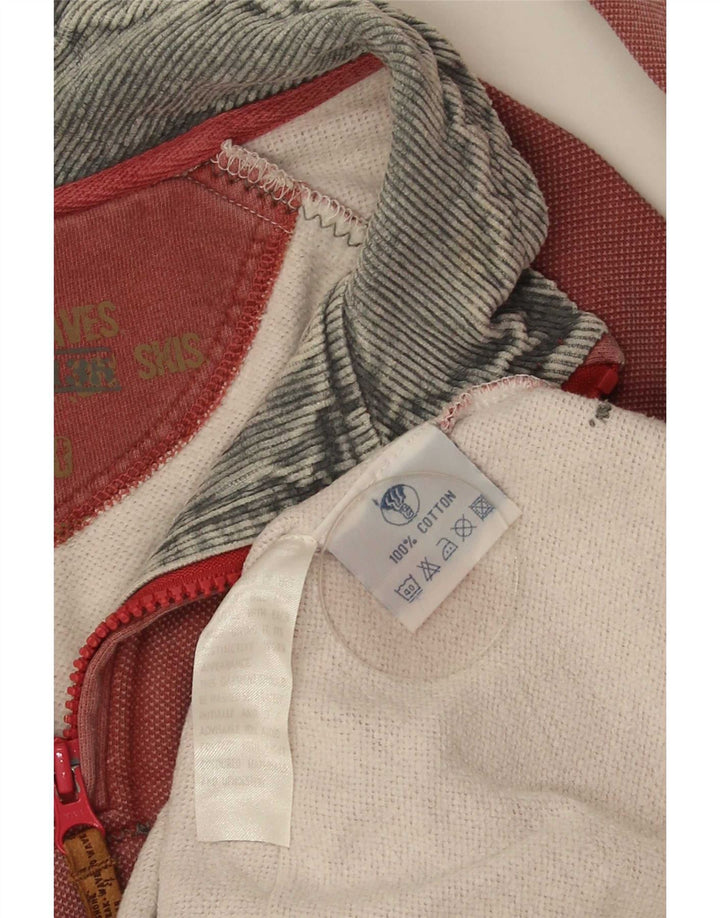 Męska bluza z zamkiem błyskawicznym Fat Face, duża, różowa, bawełniana