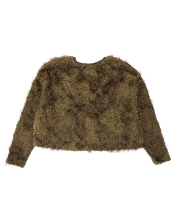 Damski sweter oversize z dekoltem w łódkę Zara UK 10 Small Khaki