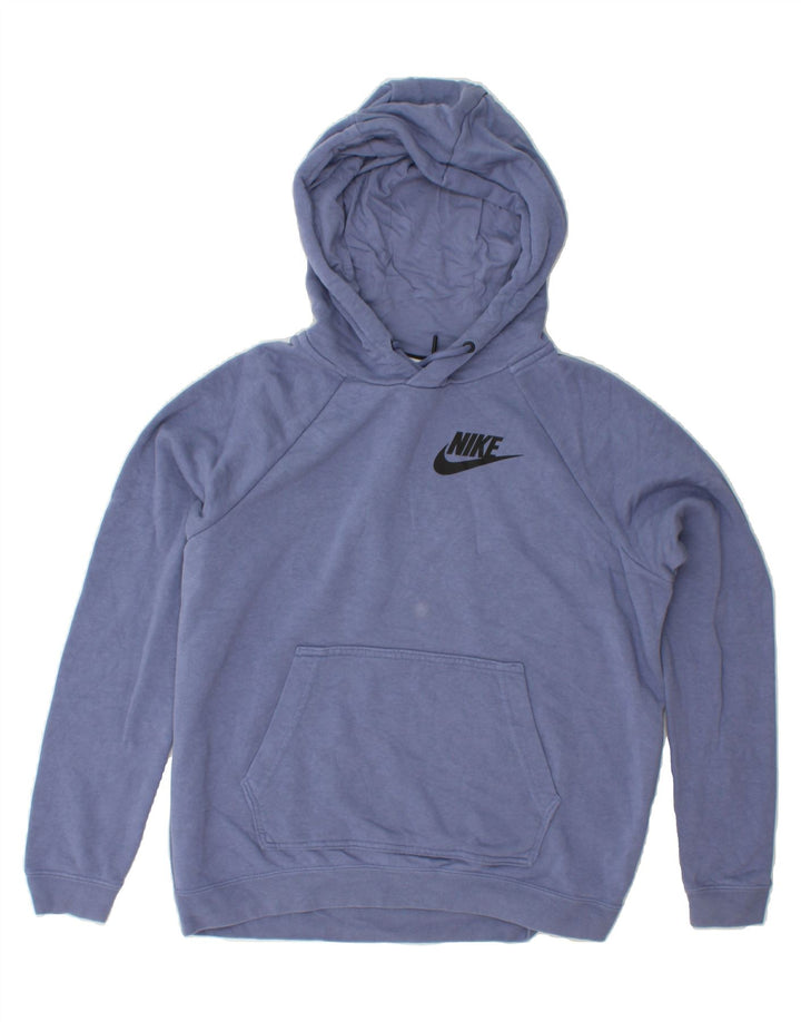 NIKE Womens Hoodie Jumper UK 14 Medium Blue Cotton Vintage Nike and Second-Hand Nike from Messina Hembry 