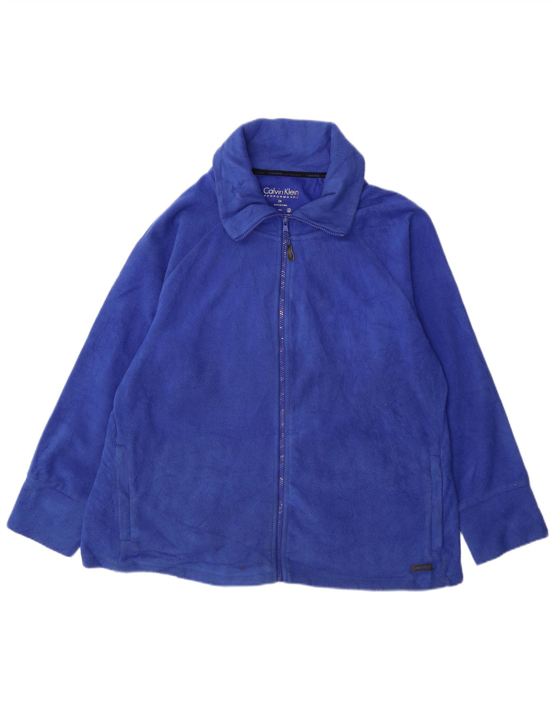 Męska kurtka polarowa CALVIN KLEIN Performance UK 44 2XL, niebieska, poliester